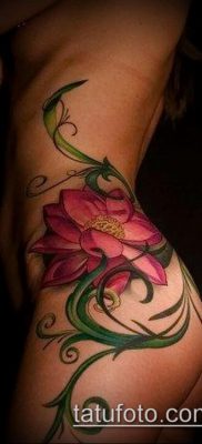 женска татуировка на бедрото (значение) - пример за интересен дизайн на татуировка - 021