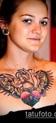 fotó a tetoválásról a mellkason (jelentése) - példa egy érdekes tetoválási tervre - 063