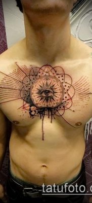 fotó a tetoválásról a mellkason (jelentése) - példa egy érdekes tetoválási tervre - 055