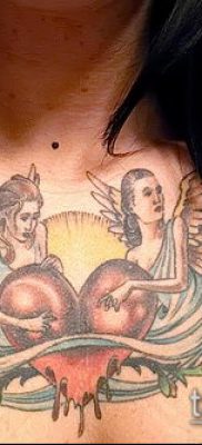fotó a tetoválásról a mellkason (jelentése) - példa egy érdekes tetoválási tervre - 035
