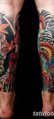 fotó a jobb lábán lévő tetoválásról, 2018. 04. 16 -án, №060 - tetoválás a jobb lábán -