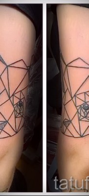 Fotó példa egy orrszarvú tetoválásra - a láb oldalán