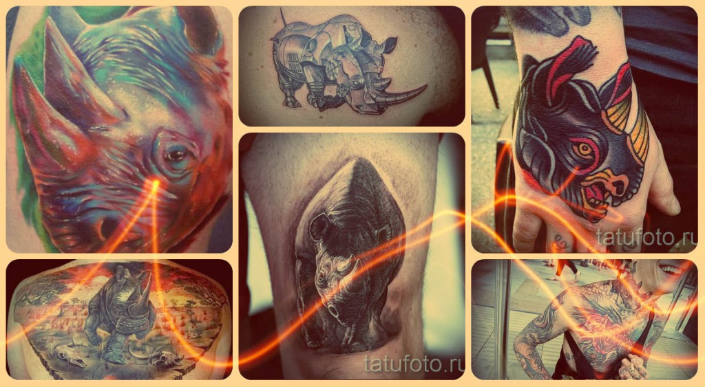Mit jelent az orrszarvú tetoválása - példák a fotón