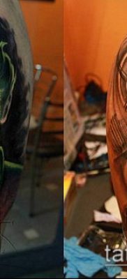 NEW SCHOOL TATTOOS # 561 - a minta exkluzív változata, amely sikeresen használható a rózsák új iskolai tetoválásként történő feldolgozására és felhordására