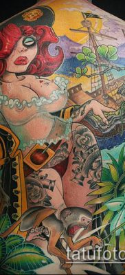 ÚJ SCHOOL TATTOOS № 302 - a kép exkluzív változata, amely jól használható revízióhoz és tetoválásként történő alkalmazáshoz az új iskola stílusában