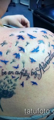 zdjęcie mniszka lekarskiego z ptakami (Dandelion Tatto) (wartość) - przykładowy rysunek - 067