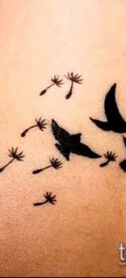 zdjęcie dmuchawca z ptakami (Dandelion Tatto) (wartość) - przykładowy rysunek - 066
