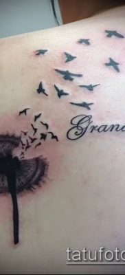 zdjęcie mniszka lekarskiego z ptakami (Dandelion Tatto) (czyli) - przykładowy rysunek - 059