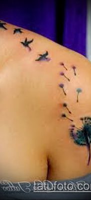 zdjęcie dmuchawca z ptakami (Dandelion Tatto) (wartość) - przykładowy rysunek - 047