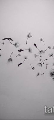 zdjęcie mniszka lekarskiego z ptakami (Dandelion Tatto) (wartość) - przykładowy rysunek - 033