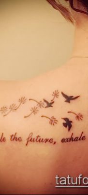 zdjęcie mniszka lekarskiego z ptakami (Dandelion Tatto) (wartość) - przykładowy rysunek - 031