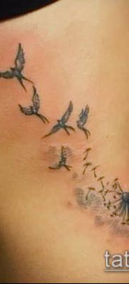 zdjęcie mniszka lekarskiego z ptakami (Dandelion Tatto) (znaczenie) - przykładowy rysunek - 030
