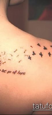 zdjęcie mniszka lekarskiego z ptakami (Dandelion Tatto) (wartość) - przykładowy rysunek - 026