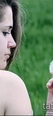 zdjęcie mniszka lekarskiego z ptakami (Dandelion Tatto) (wartość) - przykładowy rysunek - 021