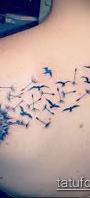 zdjęcie dmuchawca z ptakami (Dandelion Tatto) (wartość) - przykładowy rysunek - 017