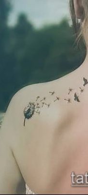 zdjęcie mniszka lekarskiego z ptakami (Dandelion Tatto) (wartość) - przykładowy rysunek - 014