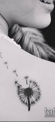 zdjęcie mniszka lekarskiego z ptakami (Dandelion Tatto) (wartość) - przykładowy rysunek - 012