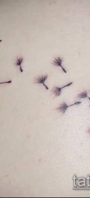 zdjęcie mniszka lekarskiego z ptakami (Dandelion Tatto) (wartość) - przykładowy rysunek - 001