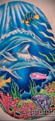 óceáni tetoválás száma 476 - a minta exkluzív változata, amely sikeresen használható változtatásra és alkalmazásra, mint a tenger tetoválása körben