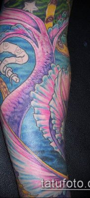 óceáni tetoválás №805 - a minta egyedi változata, amely könnyen használható a Hold és az óceán tetoválás átalakítására és alkalmazására