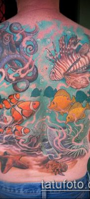 291 -es óceáni tetoválás - a minta érdekes változata, amely könnyen használható felülvizsgálathoz és tetováláshoz óceánhüvelyként