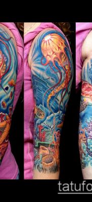 tetoválás óceán 67. szám - a minta érdekes változata, amely sikeresen használható átalakítására és tetoválás tengervízként történő alkalmazására