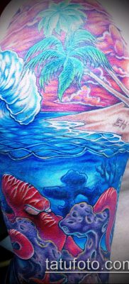 óceáni tetoválás száma 766 - a minta érdekes változata, amely jól használható változtatásra és alkalmazásra tengeri hullám tetoválásként