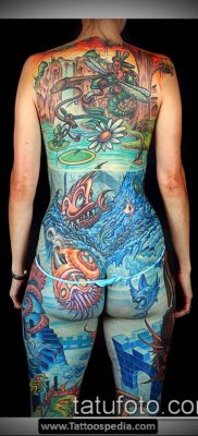 óceáni tetoválás # 523 - a minta egyedülálló változata, amely könnyen használható átalakítására és alkalmazására, mint egy óceáni tetoválás a hátán