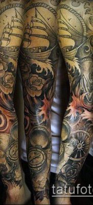 749 -es óceáni tetoválás - a minta érdekes változata, amely jól használható felülvizsgálatra és alkalmazásra tetováló óceánként a hátán