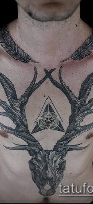 fénykép szarvas tetoválás szarvával (tetoválás) (érték) - példa rajz - 001