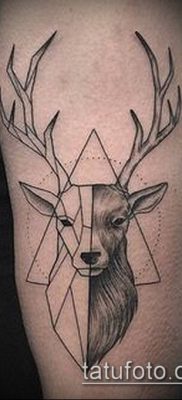 fénykép szarvas tetoválás szarvával (tetoválás) (érték) - példa rajz - 064