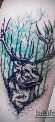 fénykép szarvas tetoválás szarvával (tetoválás) (érték) - példa rajz - 060