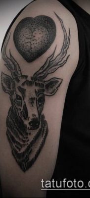fénykép szarvas tetoválás szarvával (tetoválás) (jelentése) - példa rajz - 056