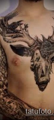 fénykép szarvas tetoválás szarvával (tetoválás) (érték) - példa rajz - 049