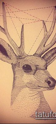 fotó egy szarvas tetoválás szarvával (tetoválás) (érték) - példa rajz - 046