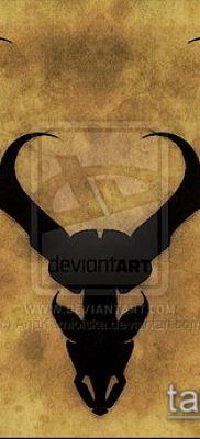 fénykép szarvas tetoválás szarvával (tetoválás) (érték) - példa rajz - 039