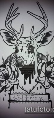 fénykép szarvas tetoválás szarvával (tetoválás) (érték) - példa rajz - 037