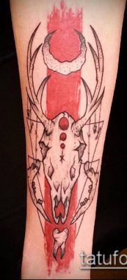 fénykép szarvas tetoválás szarvával (tetoválás) (érték) - példa rajz - 032