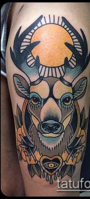 fénykép szarvas tetoválás szarvával (tetoválás) (érték) - példa rajz - 031