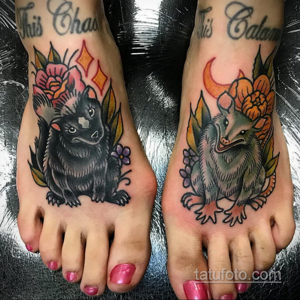 Fényképes példa a Possum tetoválás rajzára 2020.11.18. №138 -Opossum tetoválás