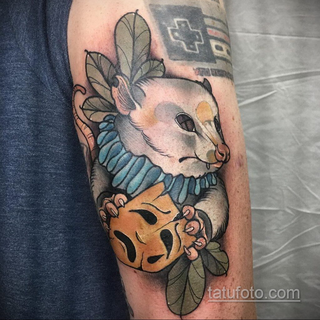 Fényképes példa egy tetoválás rajzára Opossum 2020.11.18.