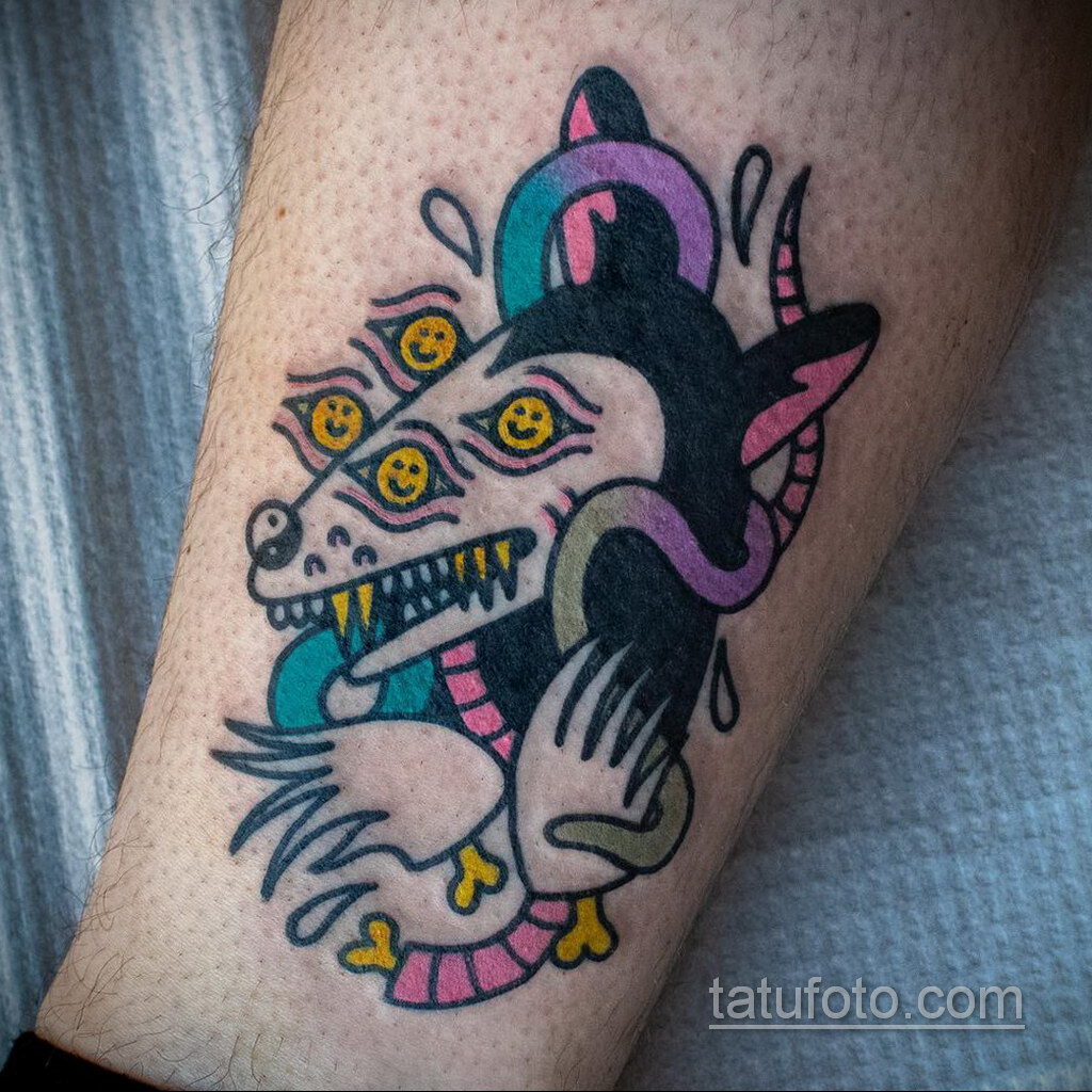 Fényképes példa a Possum tetoválás rajzára 2020.11.18. №121 -Opossum tetoválás