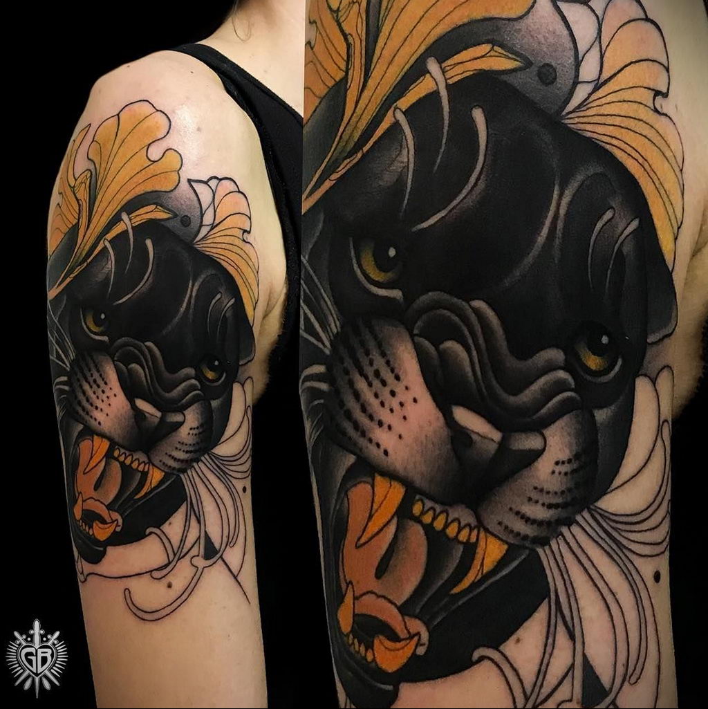 Fotó egy párduc vigyor tetoválás rajzáról 2020.02.05. №004 -párduc vigyor tetoválás -