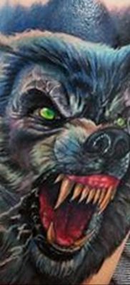 Fénykép a farkas vigyorának tetoválásáról 2020.02.05. №009 -farkas vigyor tetoválása -