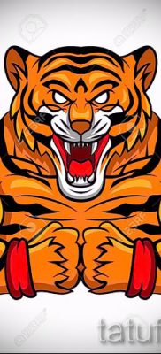 fotó egy tigris vigyoros tetoválásról egy cikkre a vigyortetoválás jelentéséről - tatufoto.ru - 5