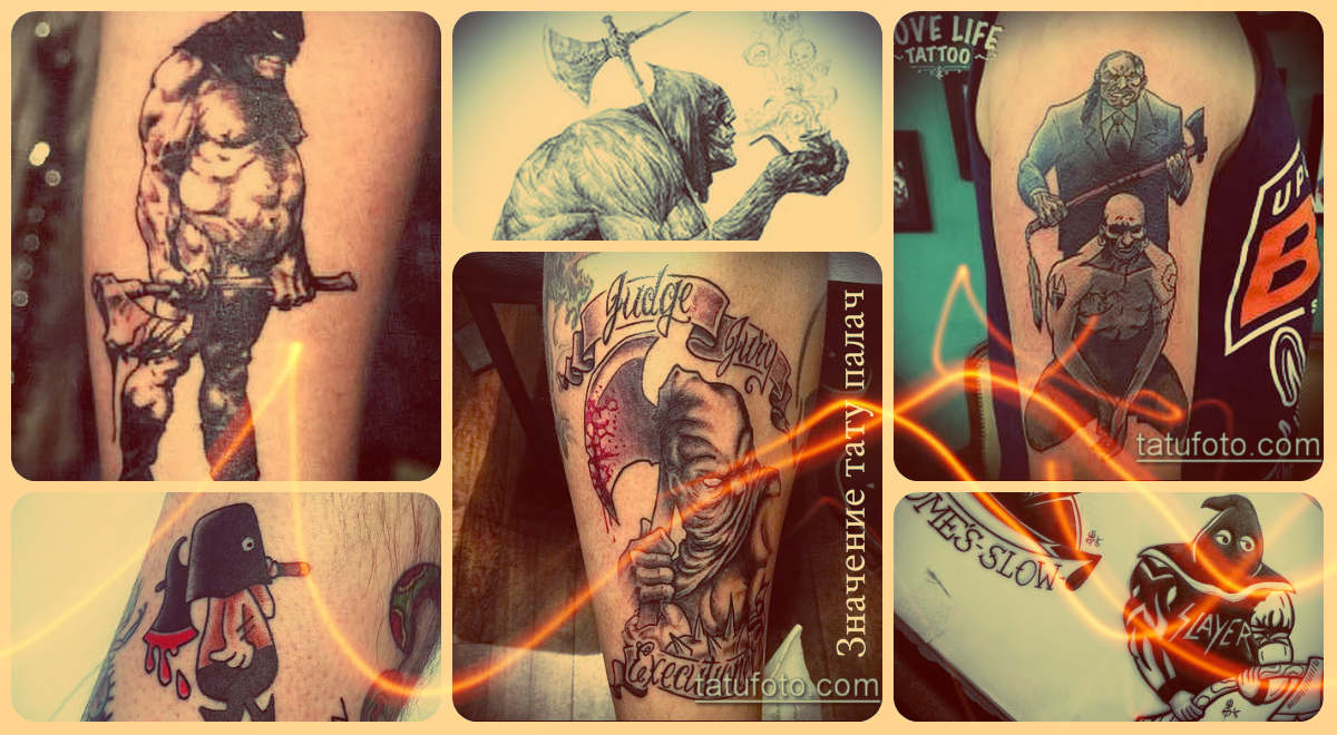 A hóhér tetoválás jelentése a sikeres tetoválások példáin a fotón