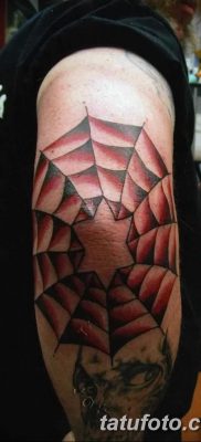 fotó a pókháló tetoválásról a könyökön, dátum: 2018.02.06 №090 - tetováló pókháló a könyökön -