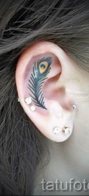 Egy fotó egy szokatlan pávatoll tetoválásról, amelynek rajza alkalmas a törzsre vagy az alkarra - a tetoválás anyagának jelentése