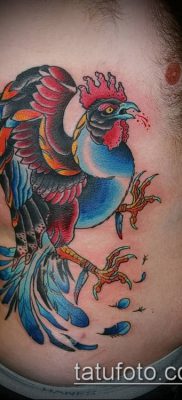 Fénykép tetováló kakasról (tetováló kakas) (érték) - példa rajz - 006