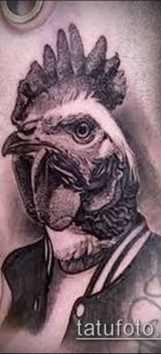 Fénykép tetováló kakasról (tetováló kakas) (érték) - példa rajz - 009